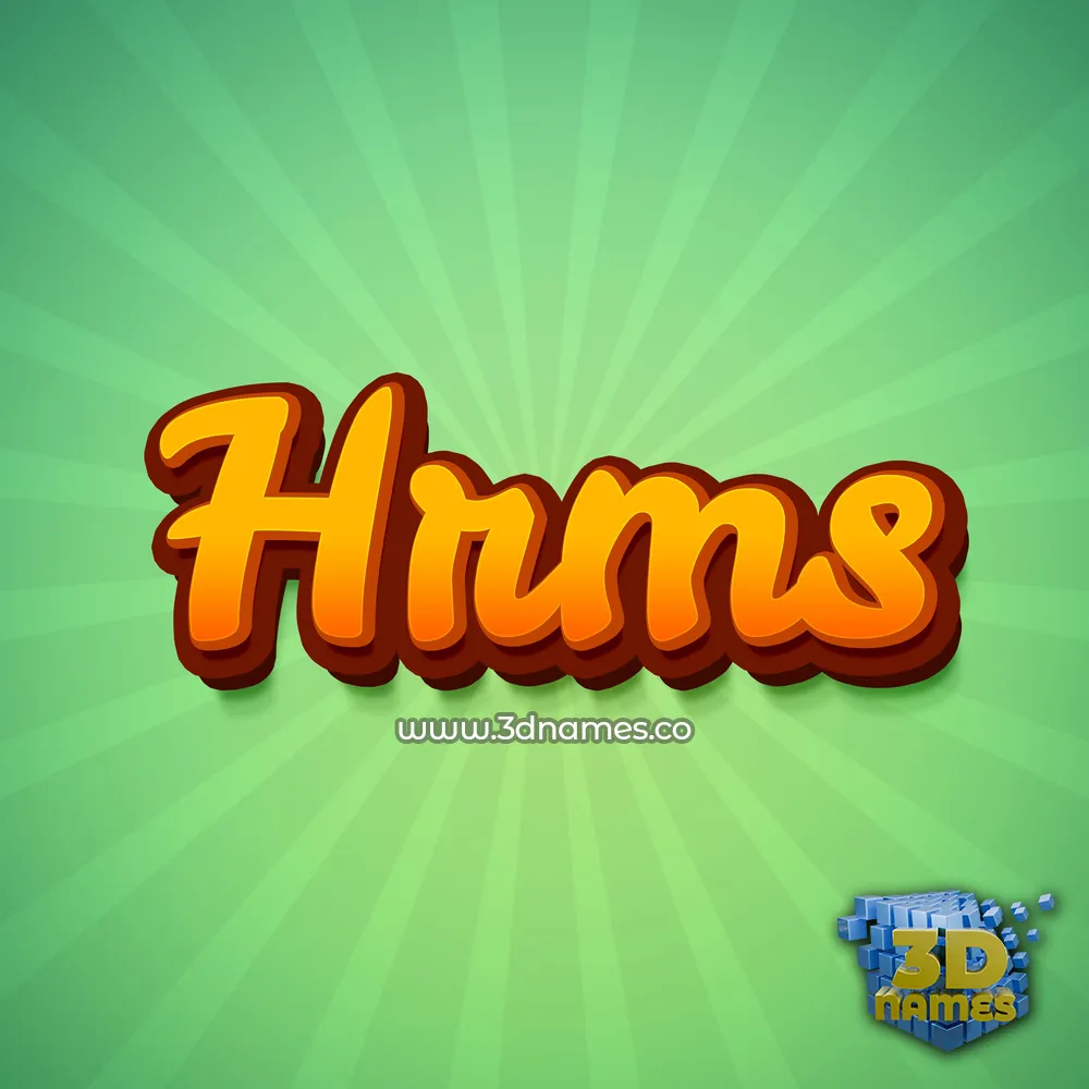 hrms in Green Rays style - 3D name wallpaper