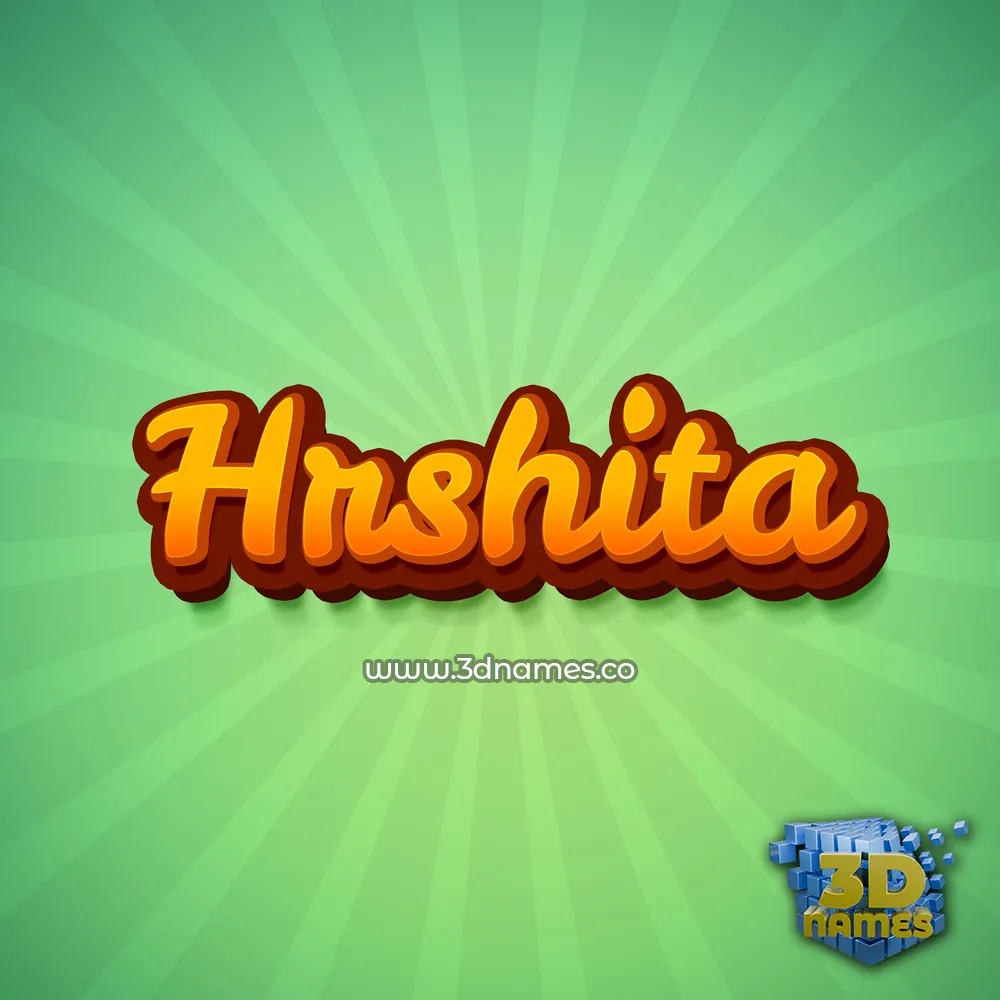 hrshita in Green Rays style - 3D name wallpaper