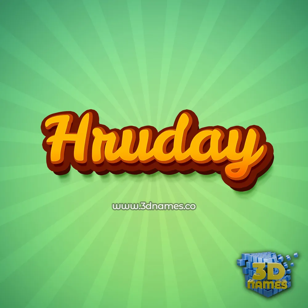 hruday in Green Rays style - 3D name wallpaper