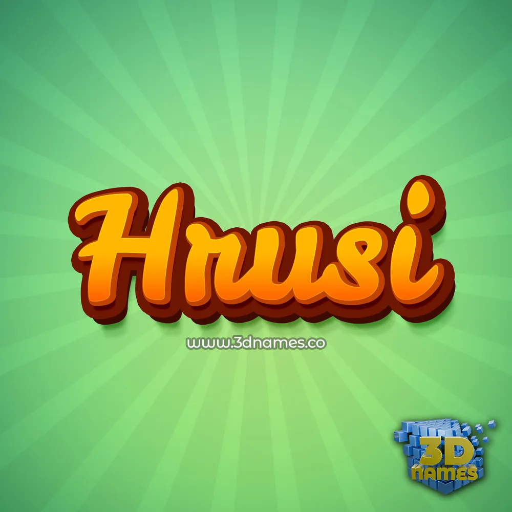 hrusi in Green Rays style - 3D name wallpaper