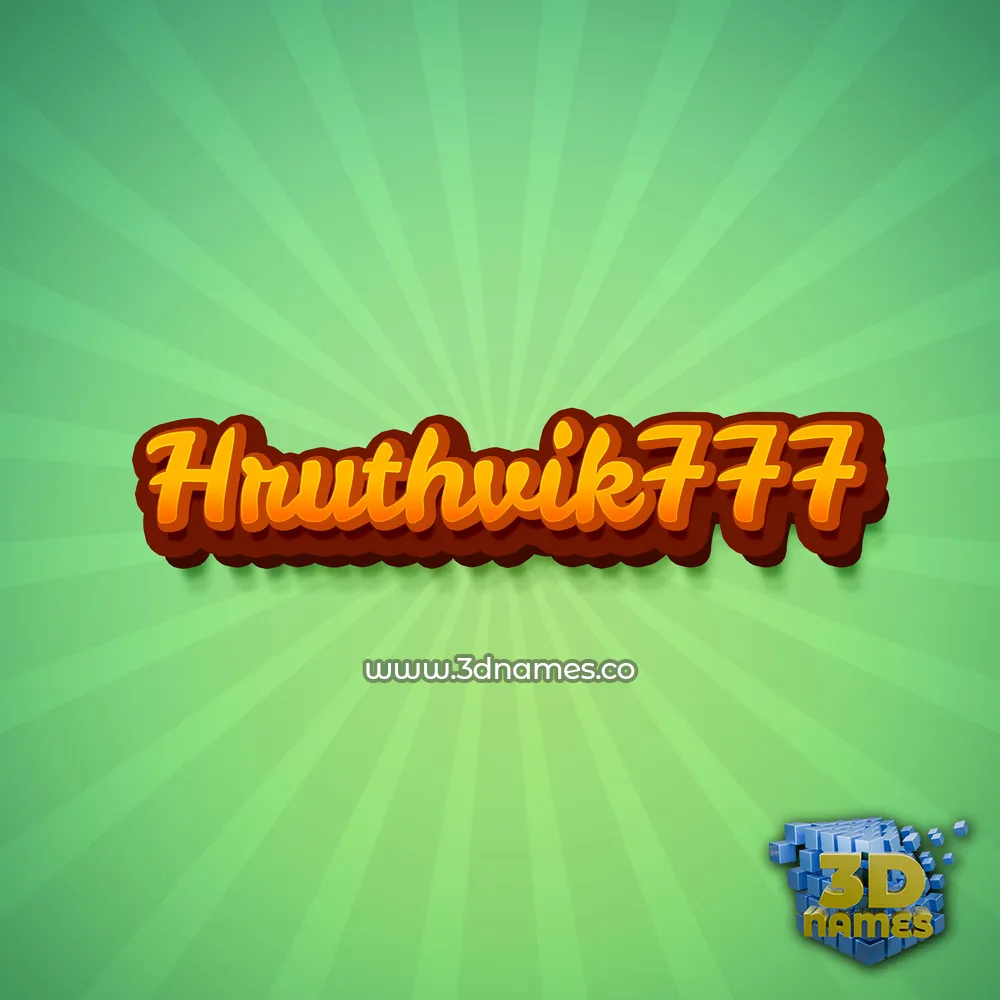 hruthvik777 in Green Rays style - 3D name wallpaper