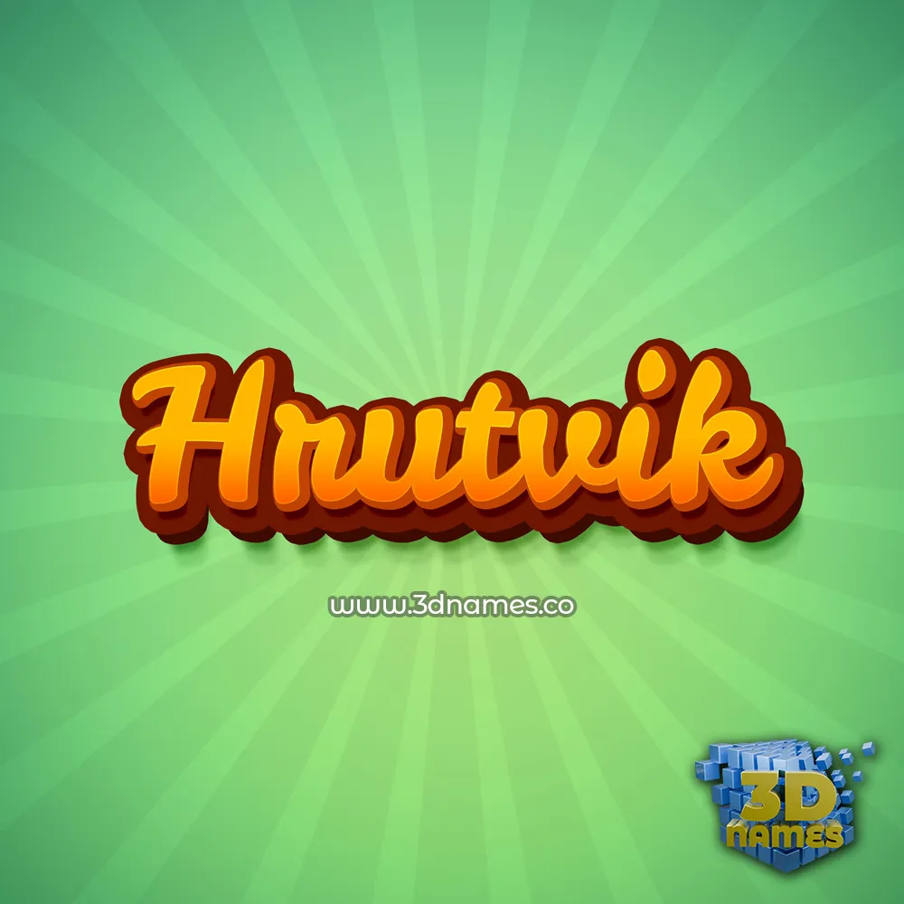 hrutvik in Green Rays style - 3D name wallpaper