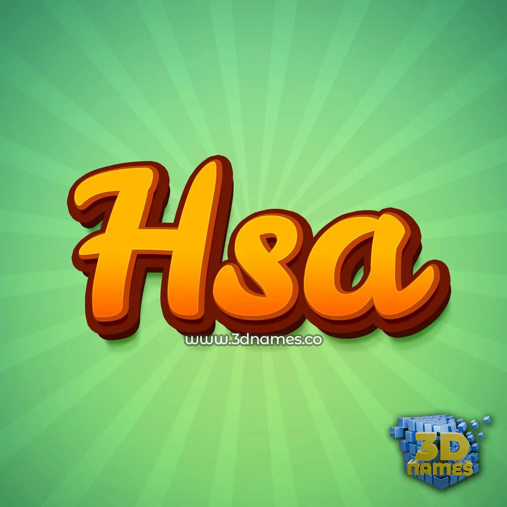 hsa in Green Rays style - 3D name wallpaper