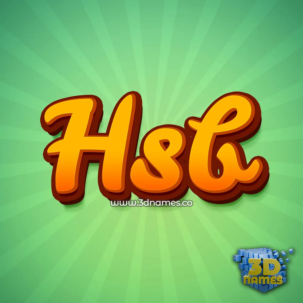 hsb in Green Rays style - 3D name wallpaper