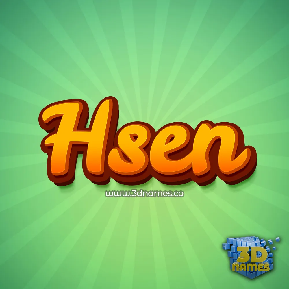 hsen in Green Rays style - 3D name wallpaper
