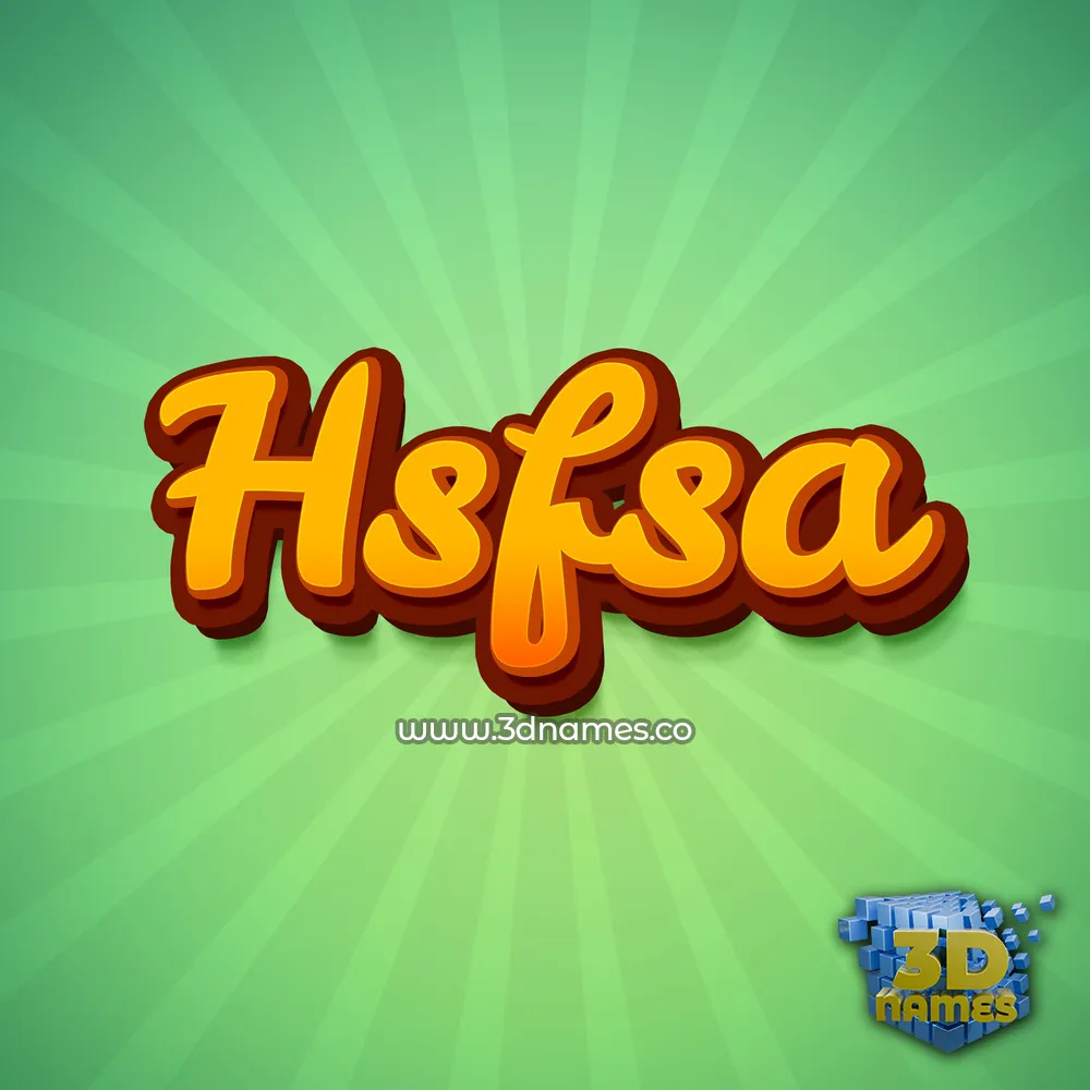 hsfsa in Green Rays style - 3D name wallpaper