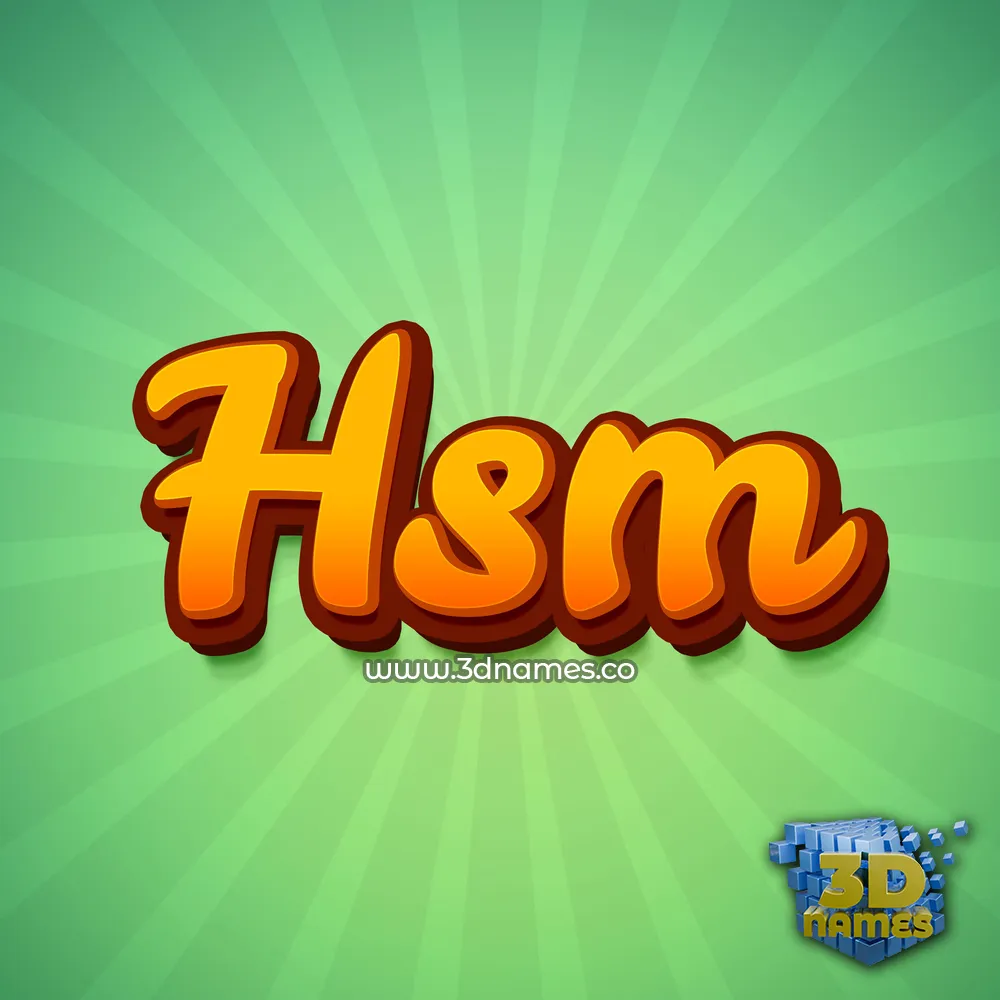 hsm in Green Rays style - 3D name wallpaper