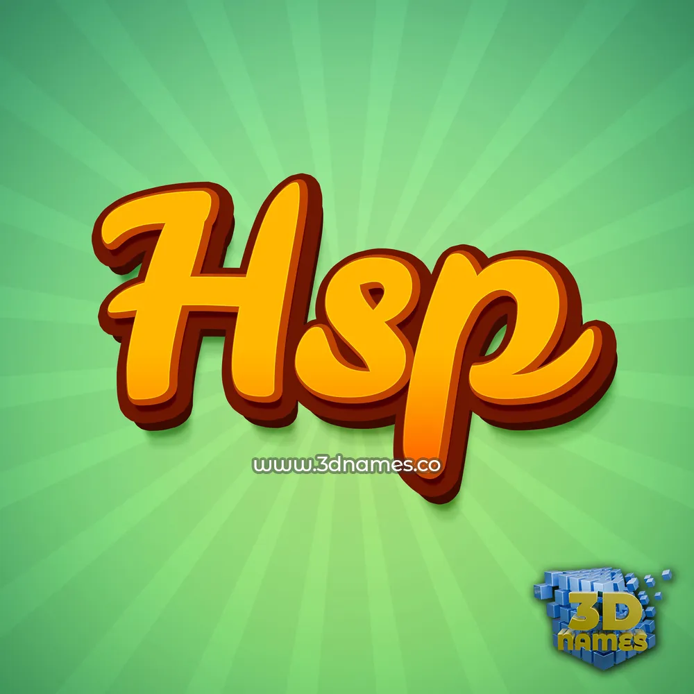 hsp in Green Rays style - 3D name wallpaper