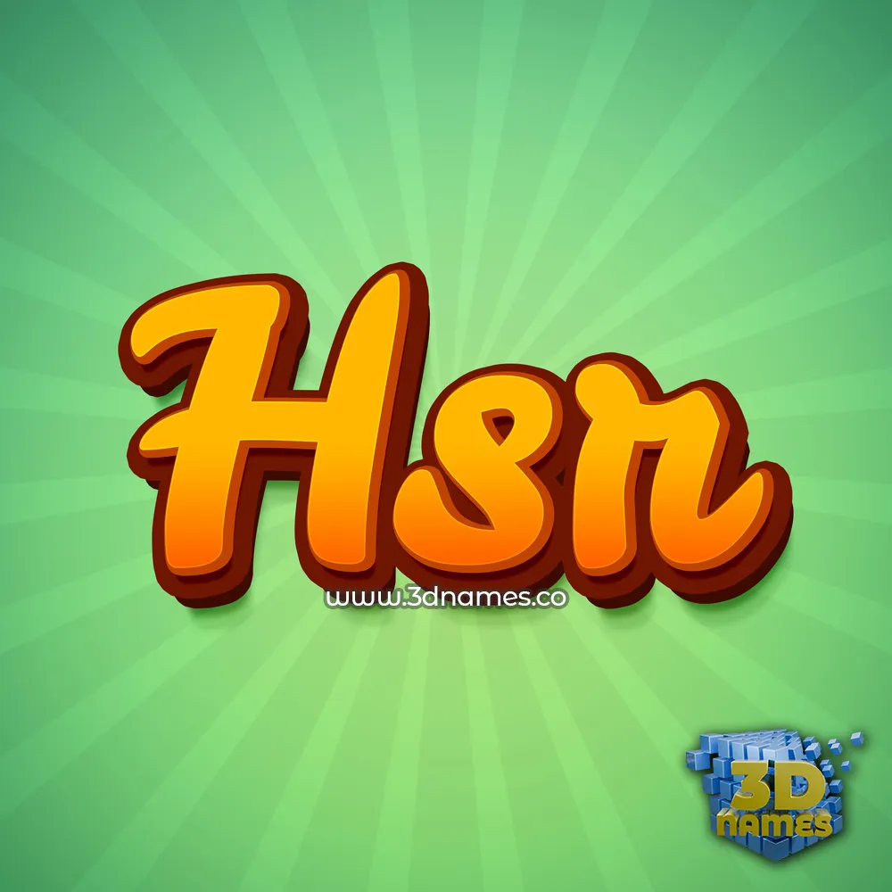 hsr in Green Rays style - 3D name wallpaper