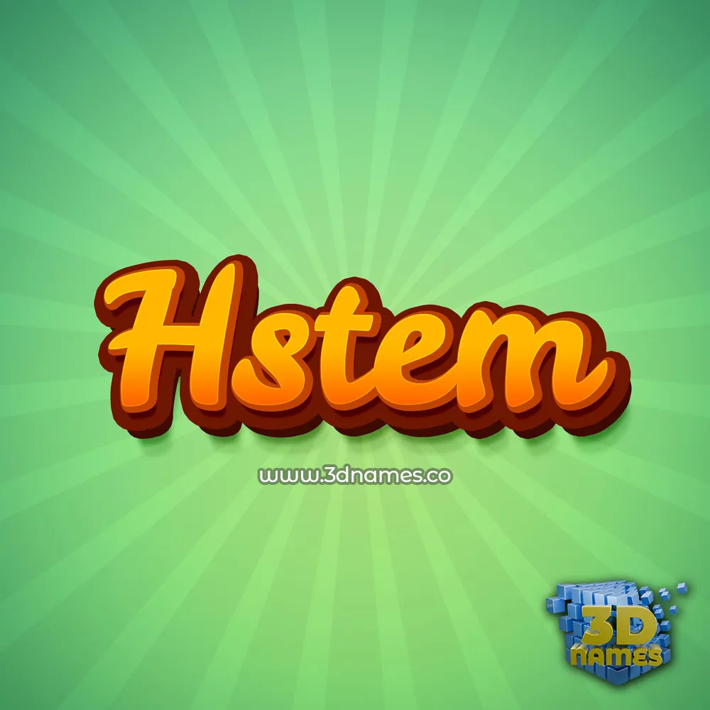 hstem in Green Rays style - 3D name wallpaper