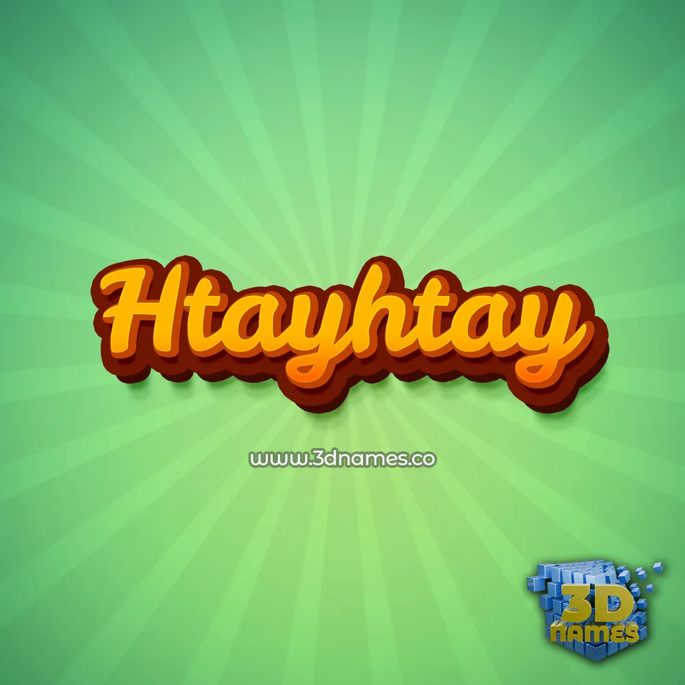 htayhtay in Green Rays style - 3D name wallpaper