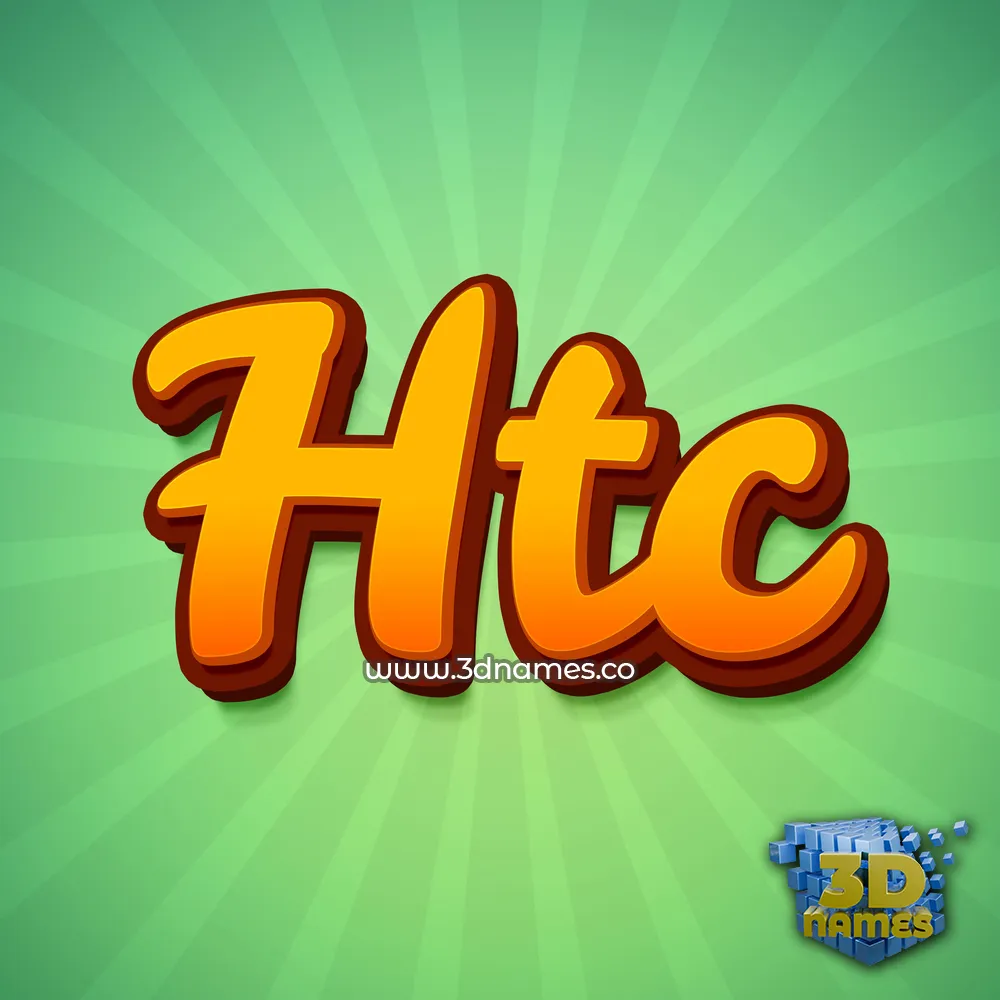 htc in Green Rays style - 3D name wallpaper