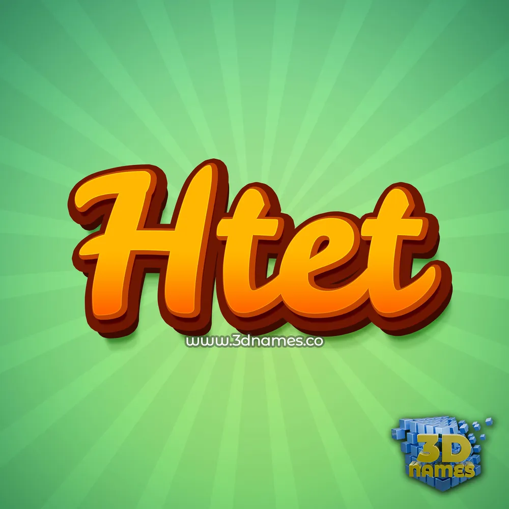 htet in Green Rays style - 3D name wallpaper