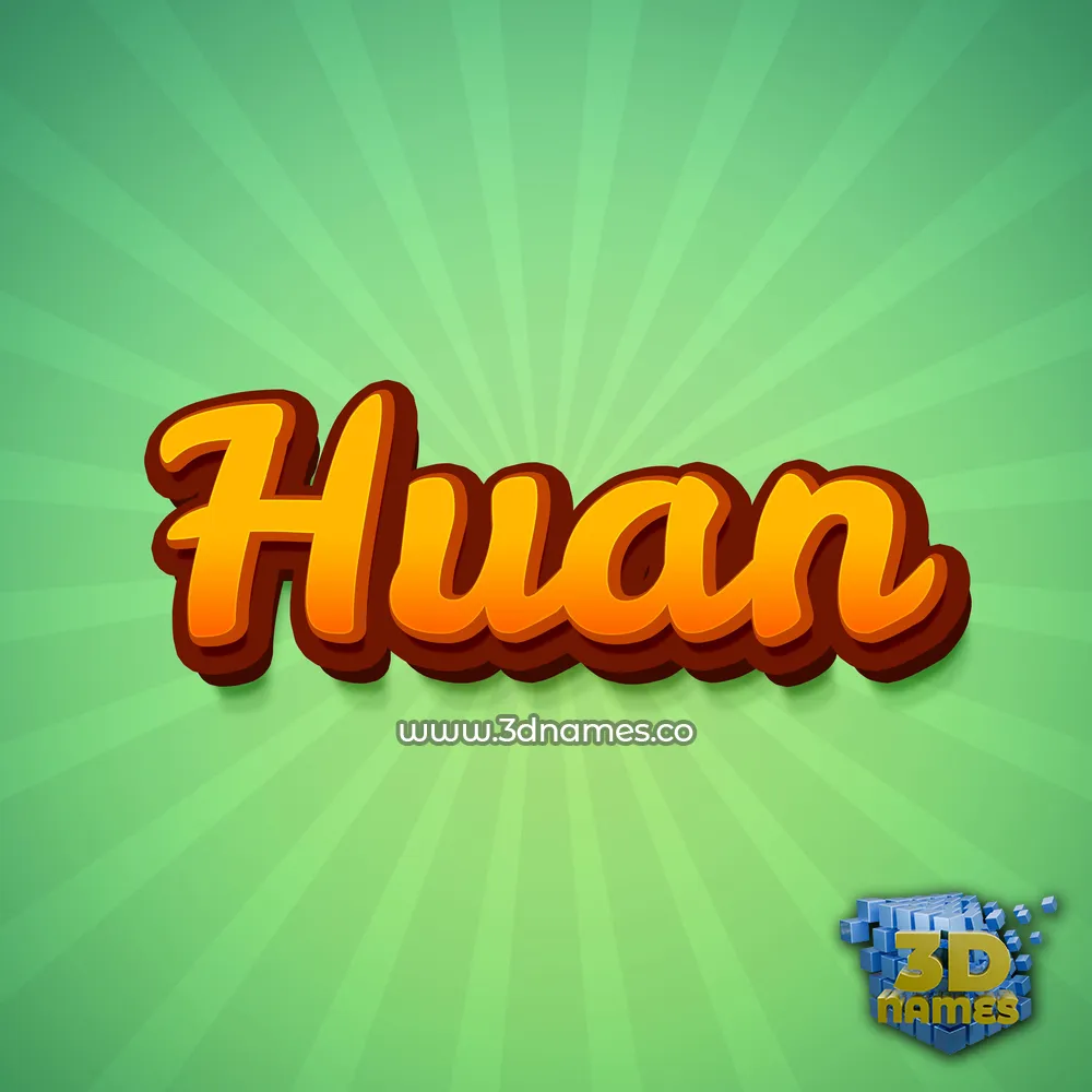 huan in Green Rays style - 3D name wallpaper
