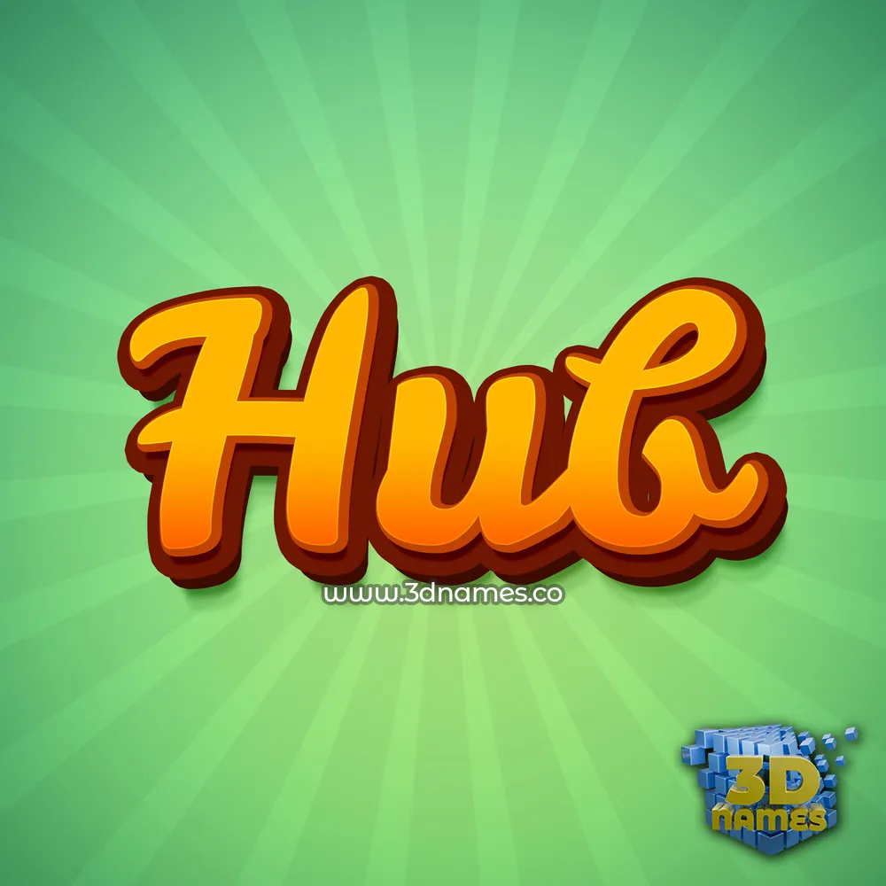hub in Green Rays style - 3D name wallpaper