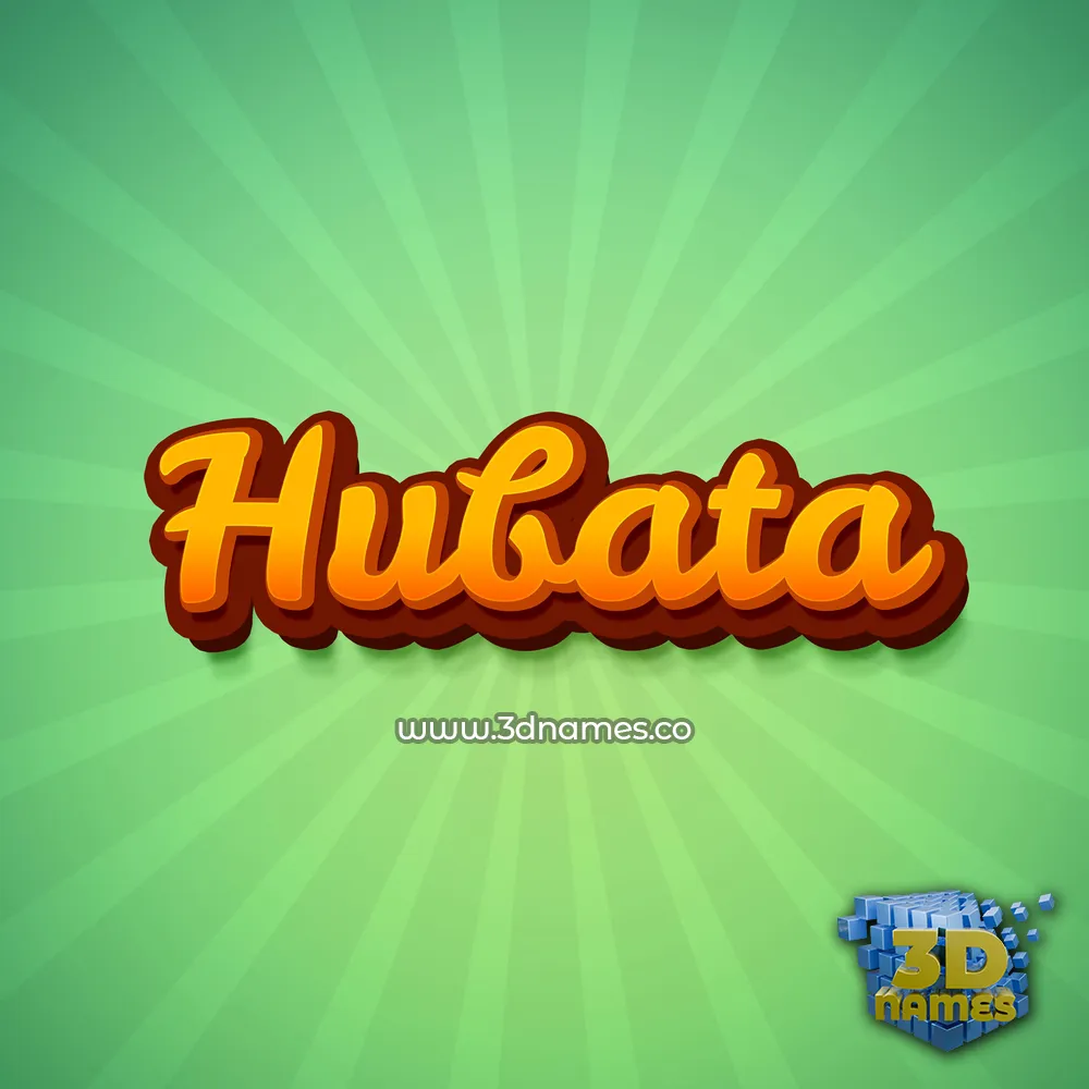 hubata in Green Rays style - 3D name wallpaper