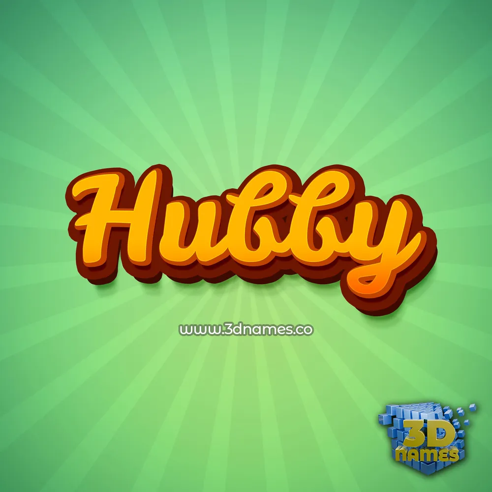 hubby in Green Rays style - 3D name wallpaper