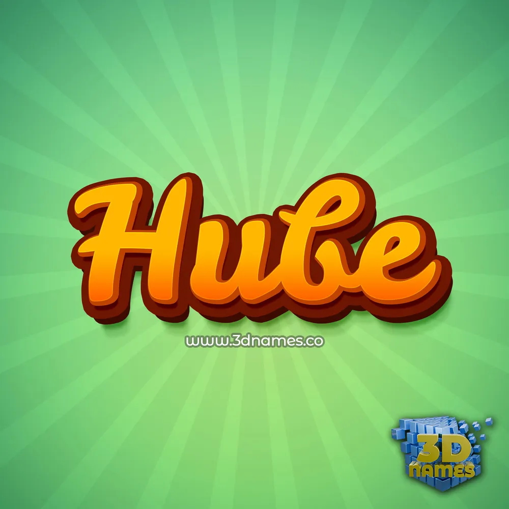 hube in Green Rays style - 3D name wallpaper
