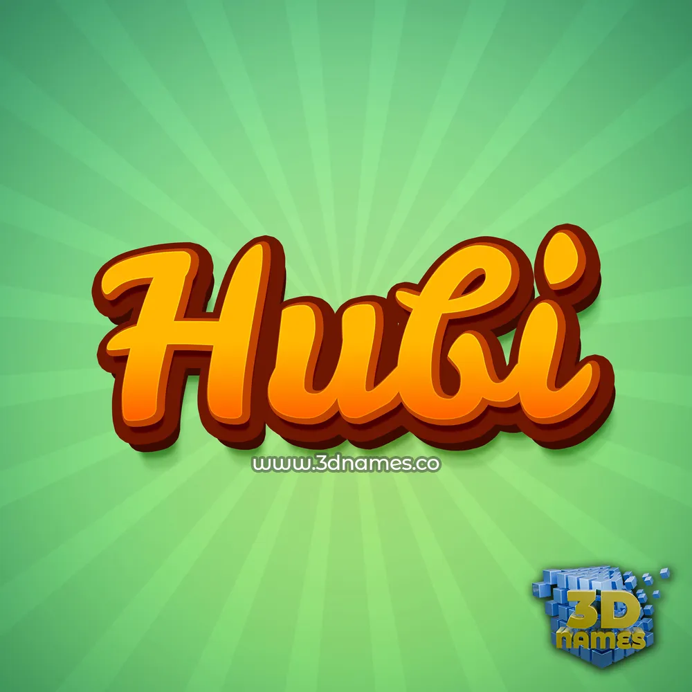 hubi in Green Rays style - 3D name wallpaper
