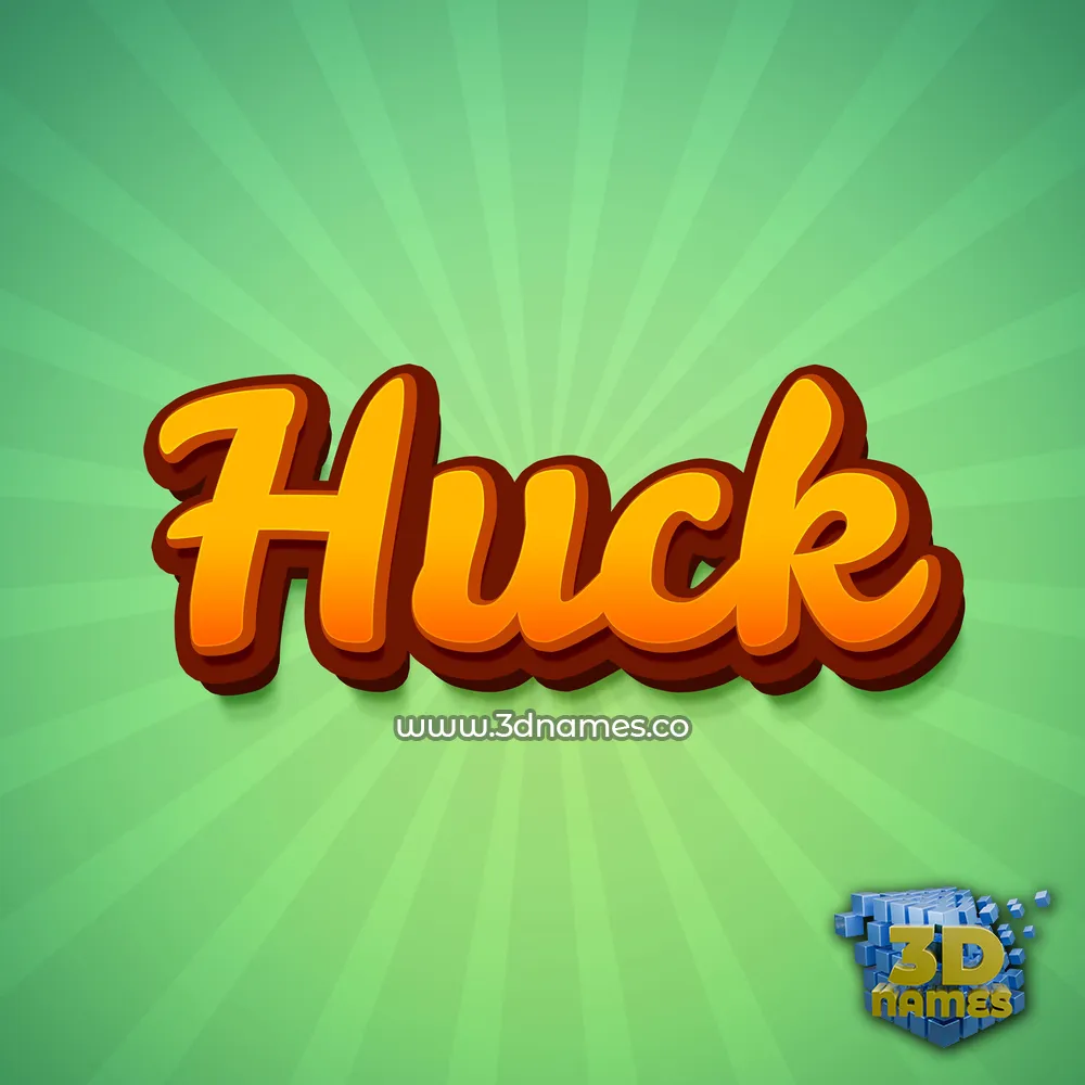 huck in Green Rays style - 3D name wallpaper