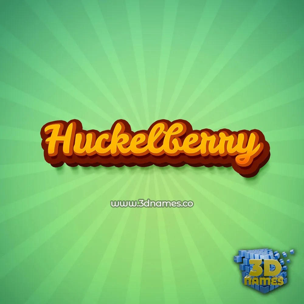 huckelberry in Green Rays style - 3D name wallpaper