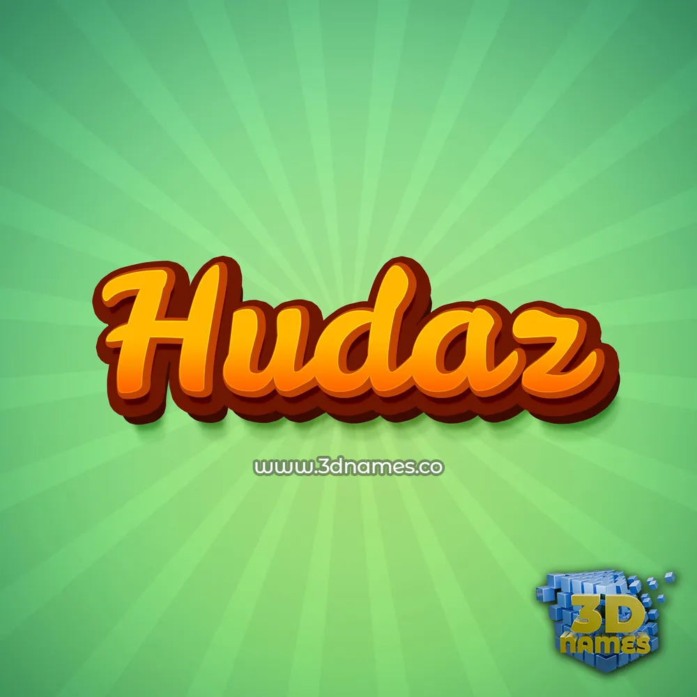 hudaz in Green Rays style - 3D name wallpaper