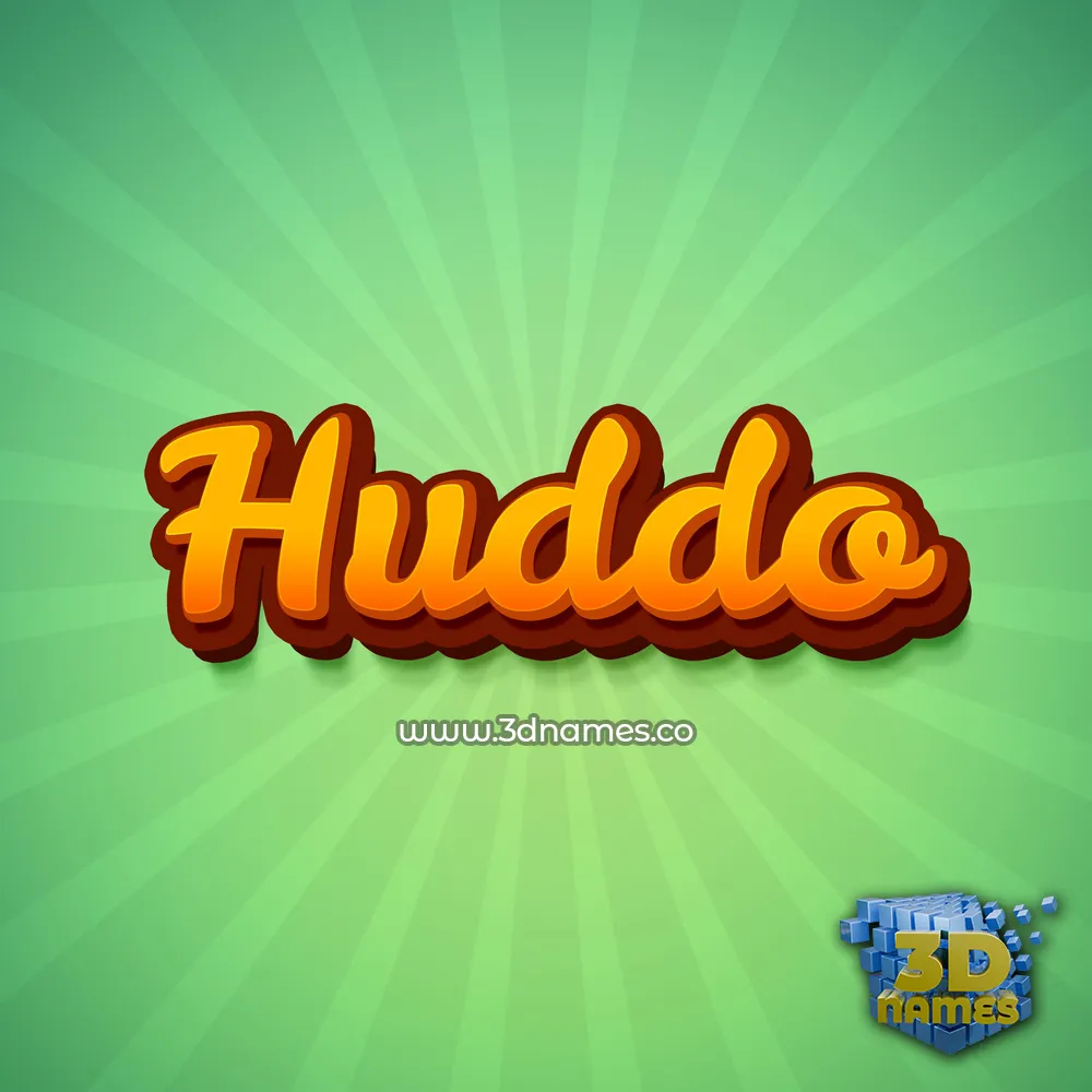 huddo in Green Rays style - 3D name wallpaper