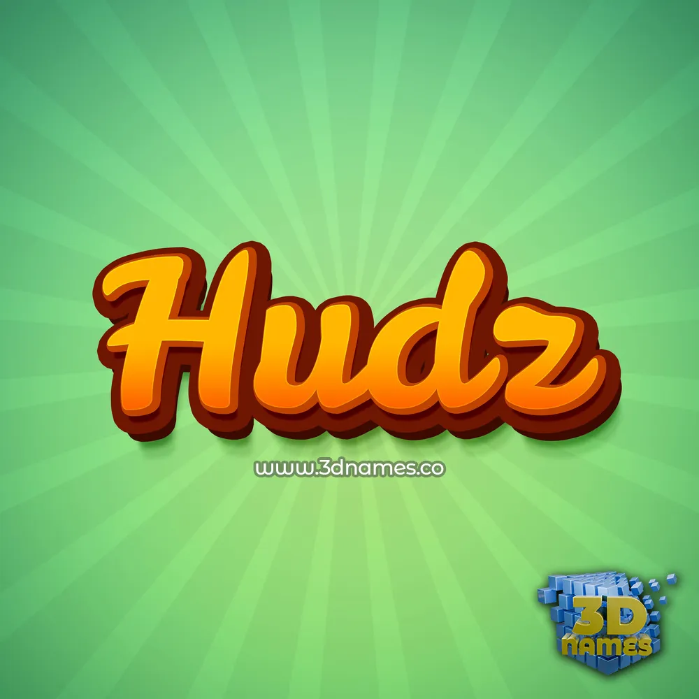 hudz in Green Rays style - 3D name wallpaper