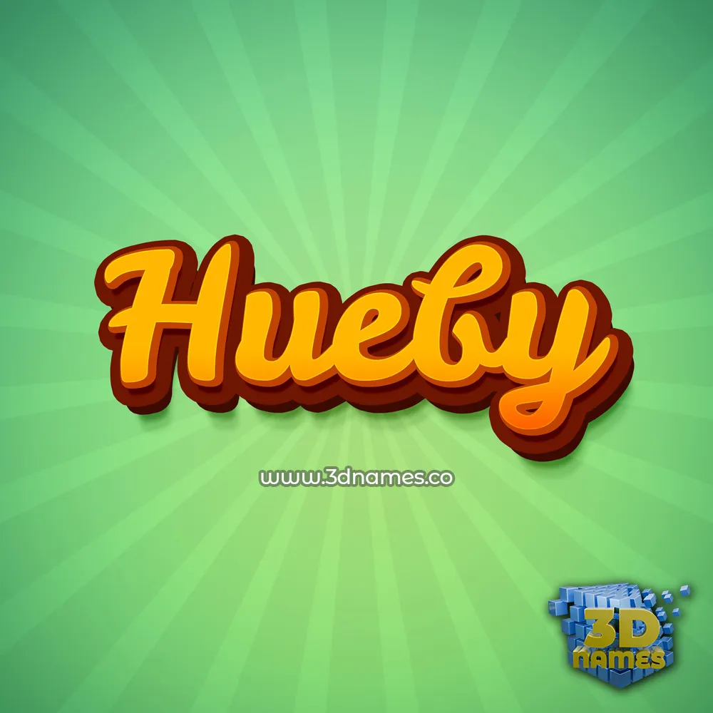 hueby in Green Rays style - 3D name wallpaper