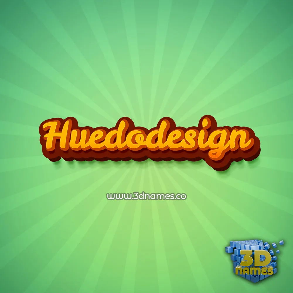 huedodesign in Green Rays style - 3D name wallpaper