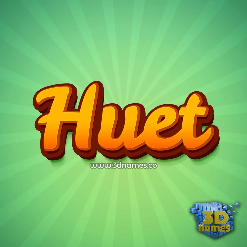 huet in Green Rays style - 3D name wallpaper