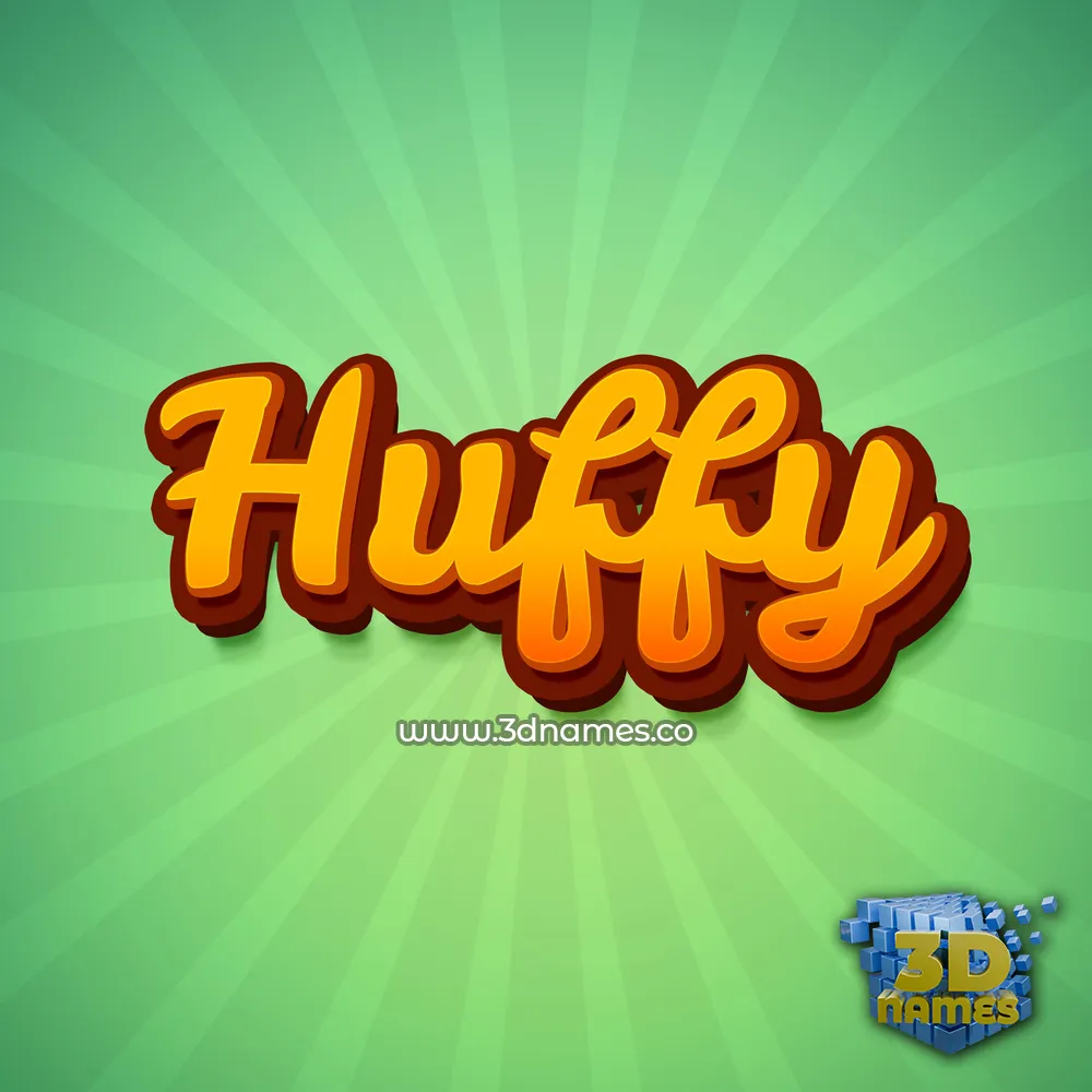 huffy in Green Rays style - 3D name wallpaper