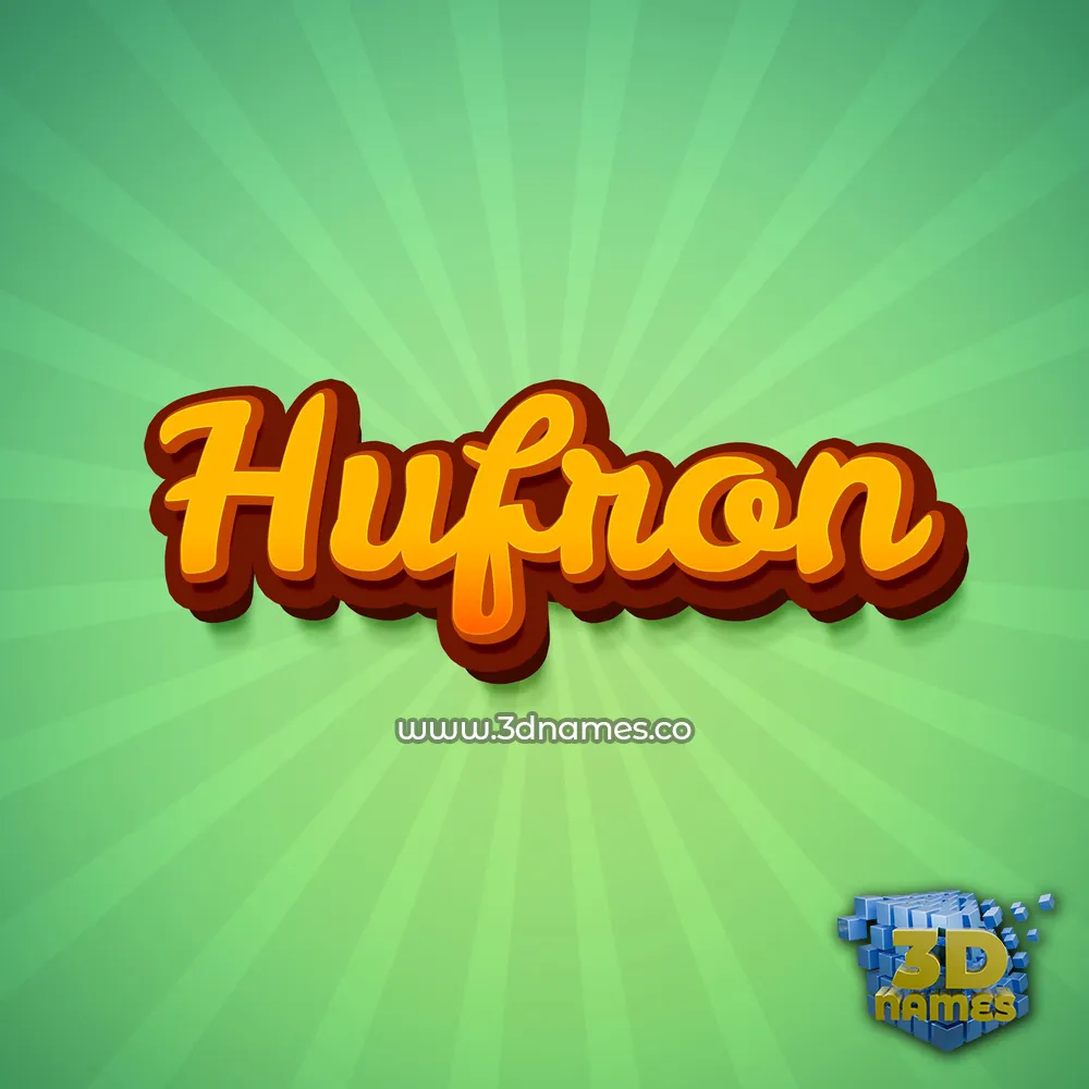 hufron in Green Rays style - 3D name wallpaper
