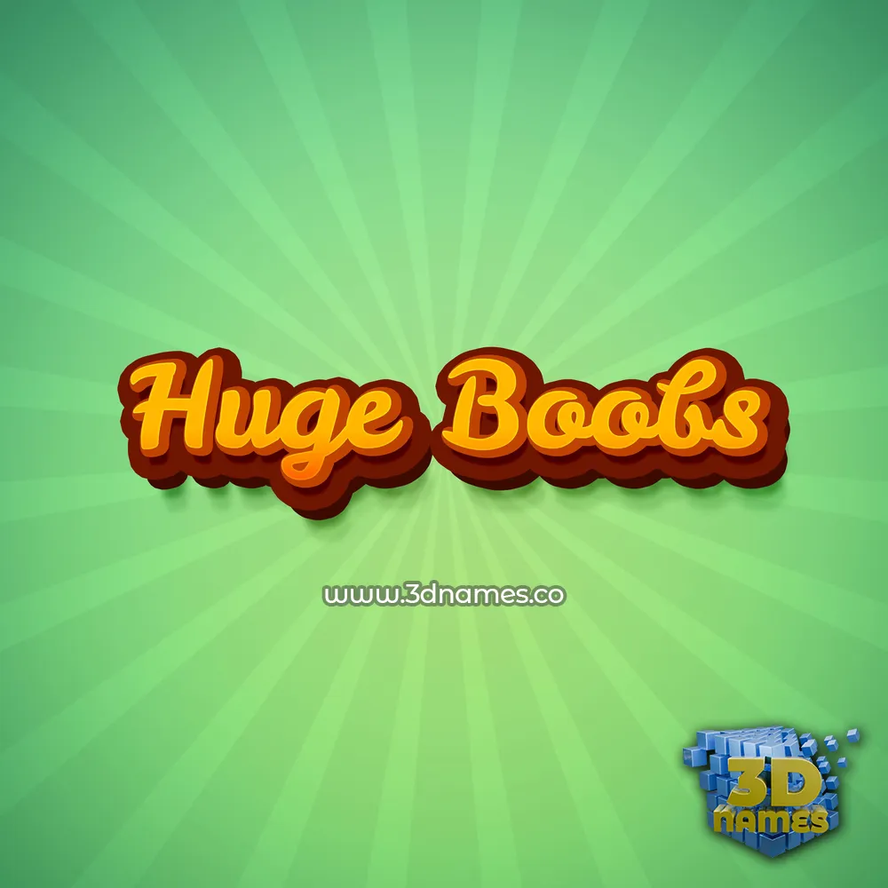 huge boobs in Green Rays style - 3D name wallpaper