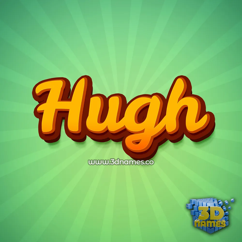 hugh in Green Rays style - 3D name wallpaper