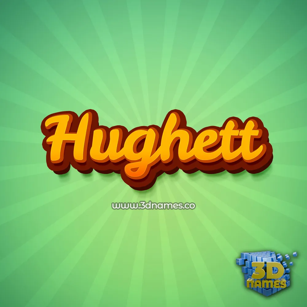 hughett in Green Rays style - 3D name wallpaper