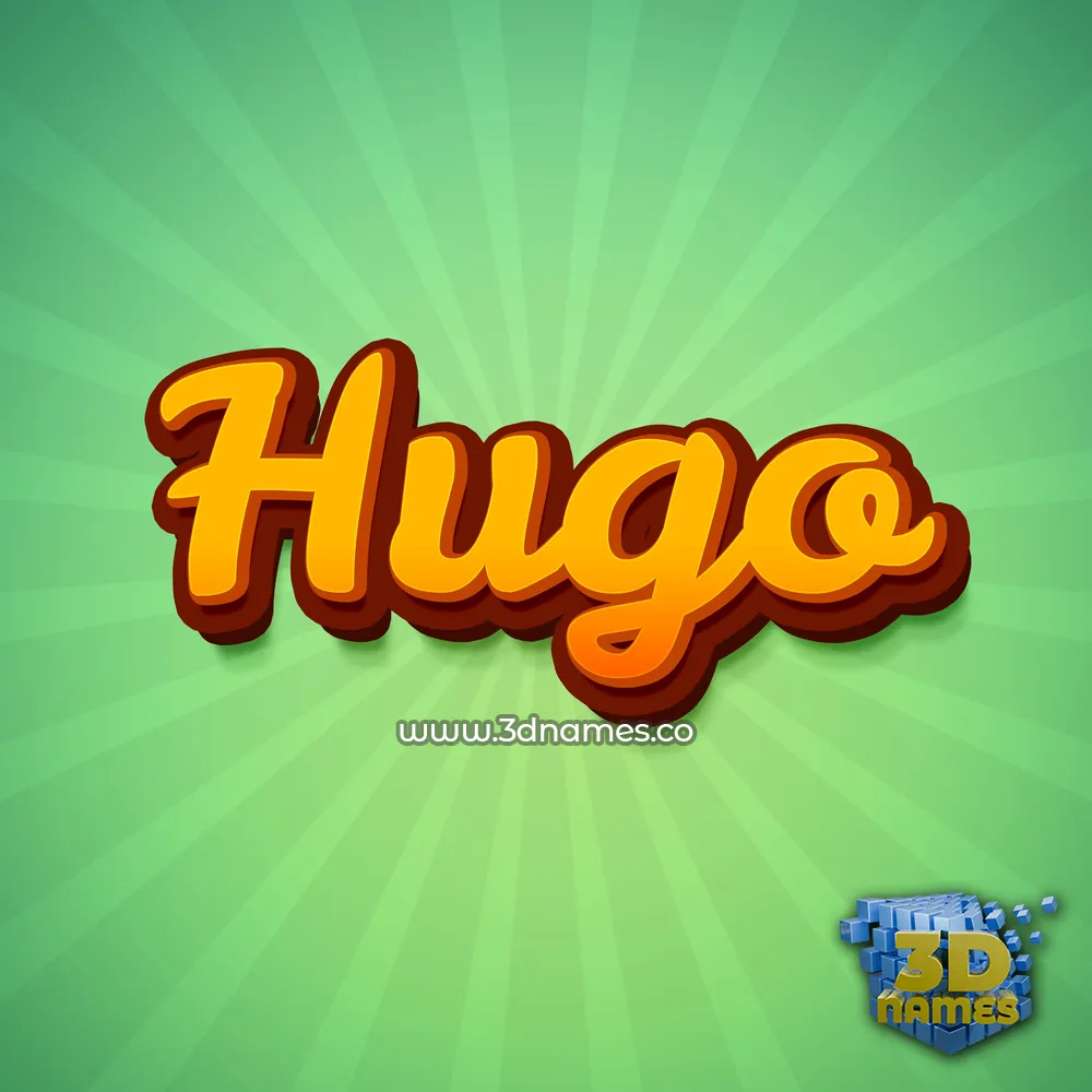 hugo in Green Rays style - 3D name wallpaper