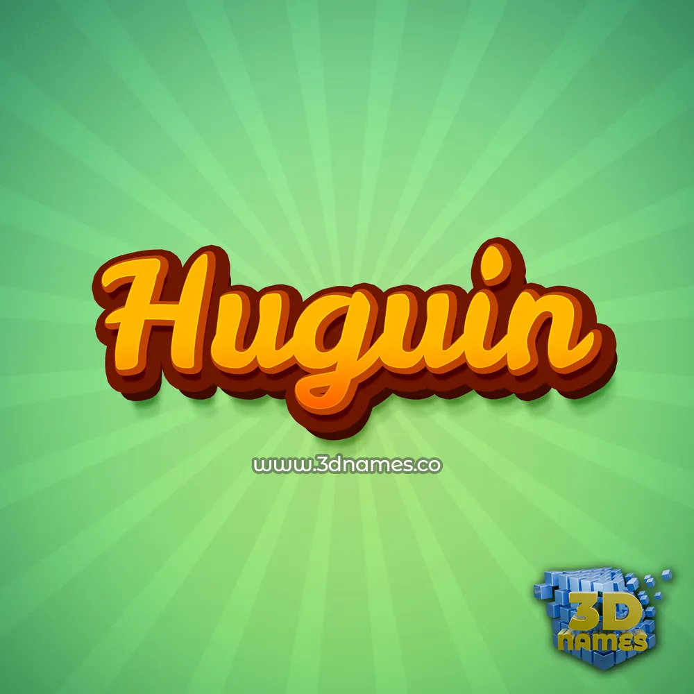 huguin in Green Rays style - 3D name wallpaper