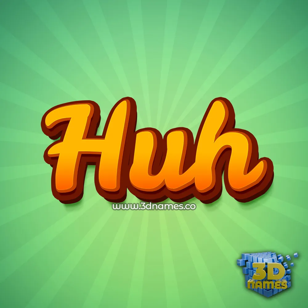 huh in Green Rays style - 3D name wallpaper
