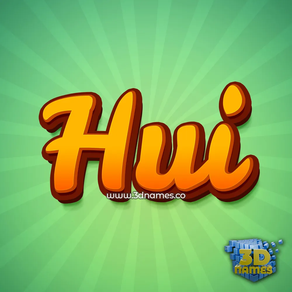 hui in Green Rays style - 3D name wallpaper