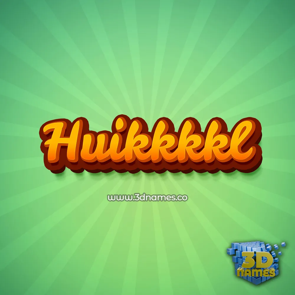 huikkkkl in Green Rays style - 3D name wallpaper