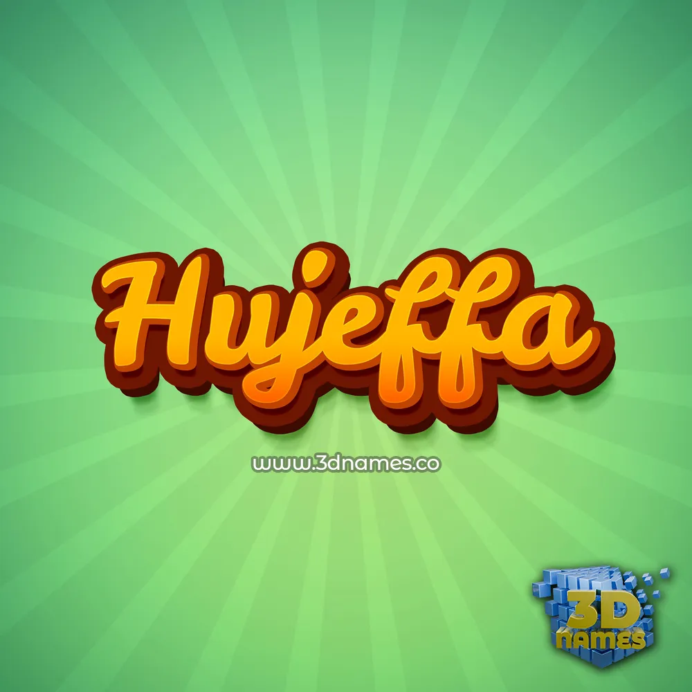 hujeffa in Green Rays style - 3D name wallpaper