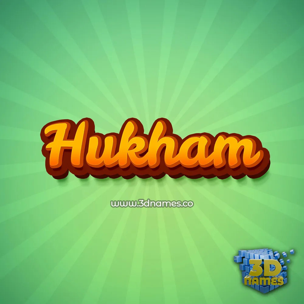 hukham in Green Rays style - 3D name wallpaper