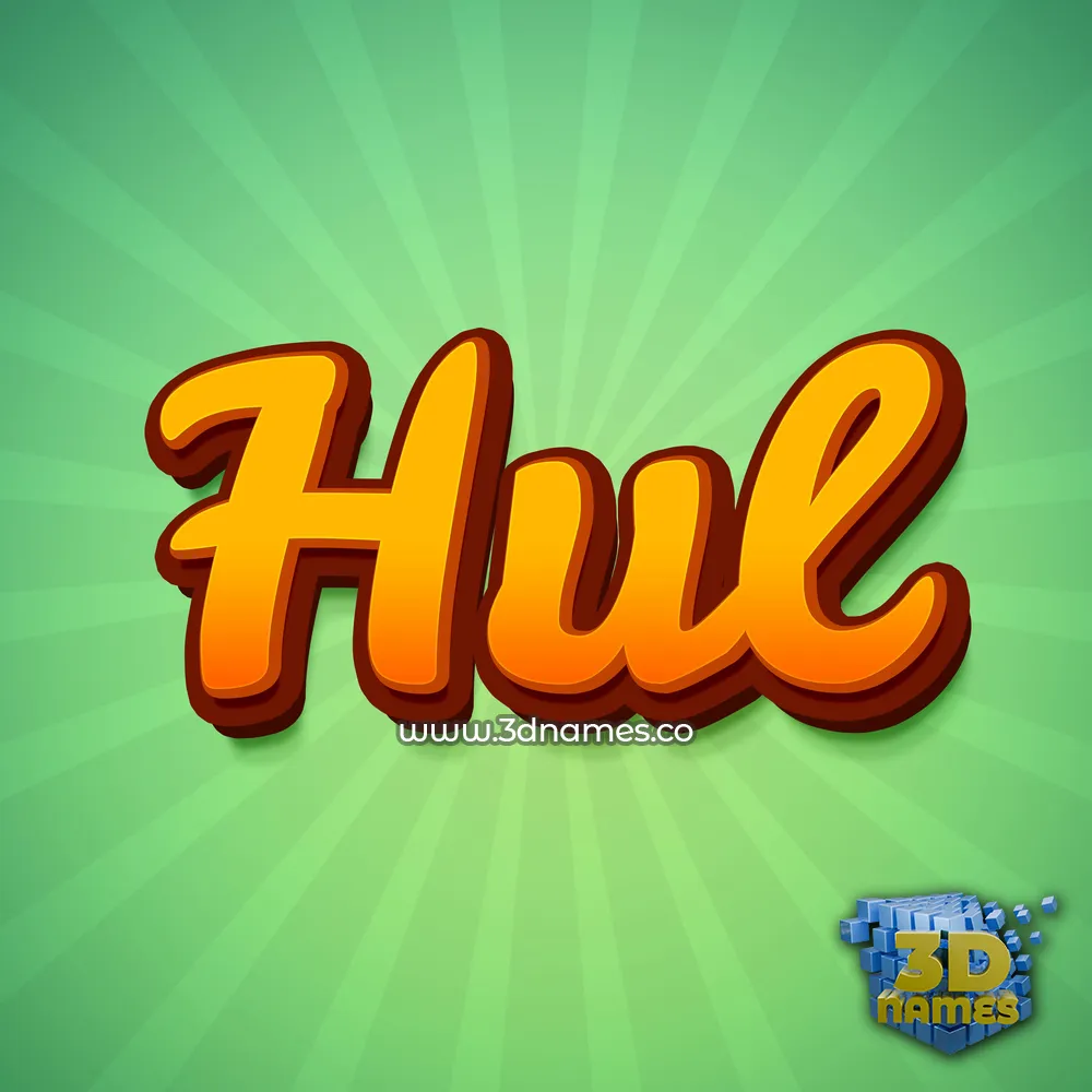 hul in Green Rays style - 3D name wallpaper
