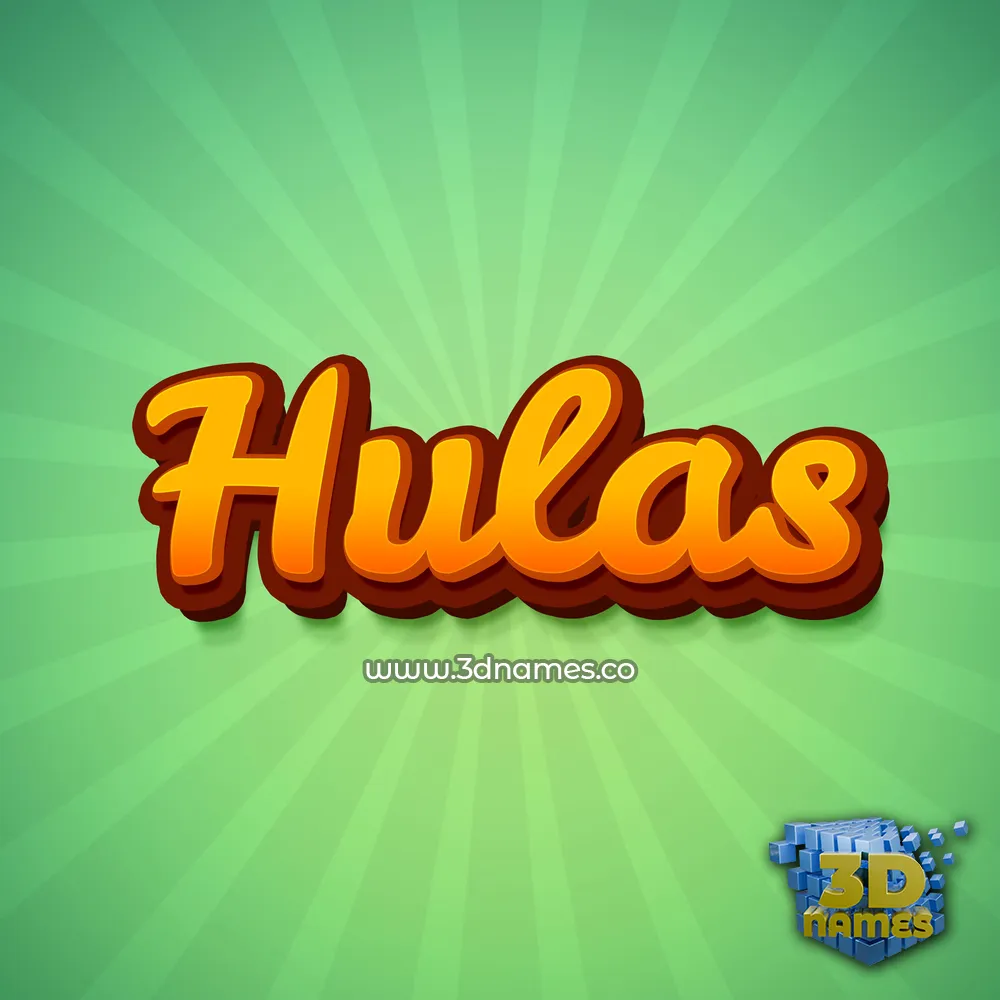 hulas in Green Rays style - 3D name wallpaper