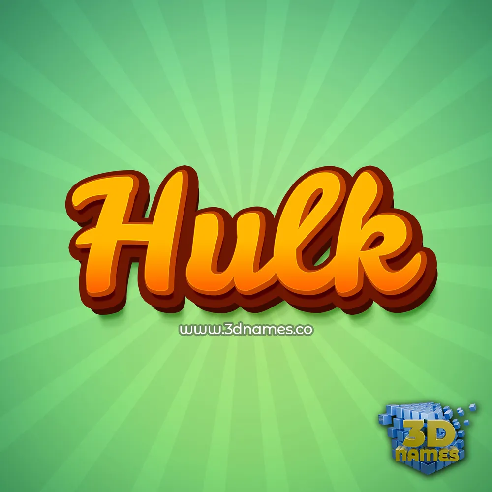 hulk in Green Rays style - 3D name wallpaper