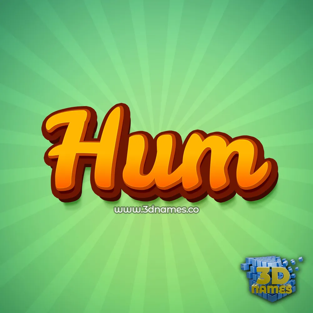 hum in Green Rays style - 3D name wallpaper