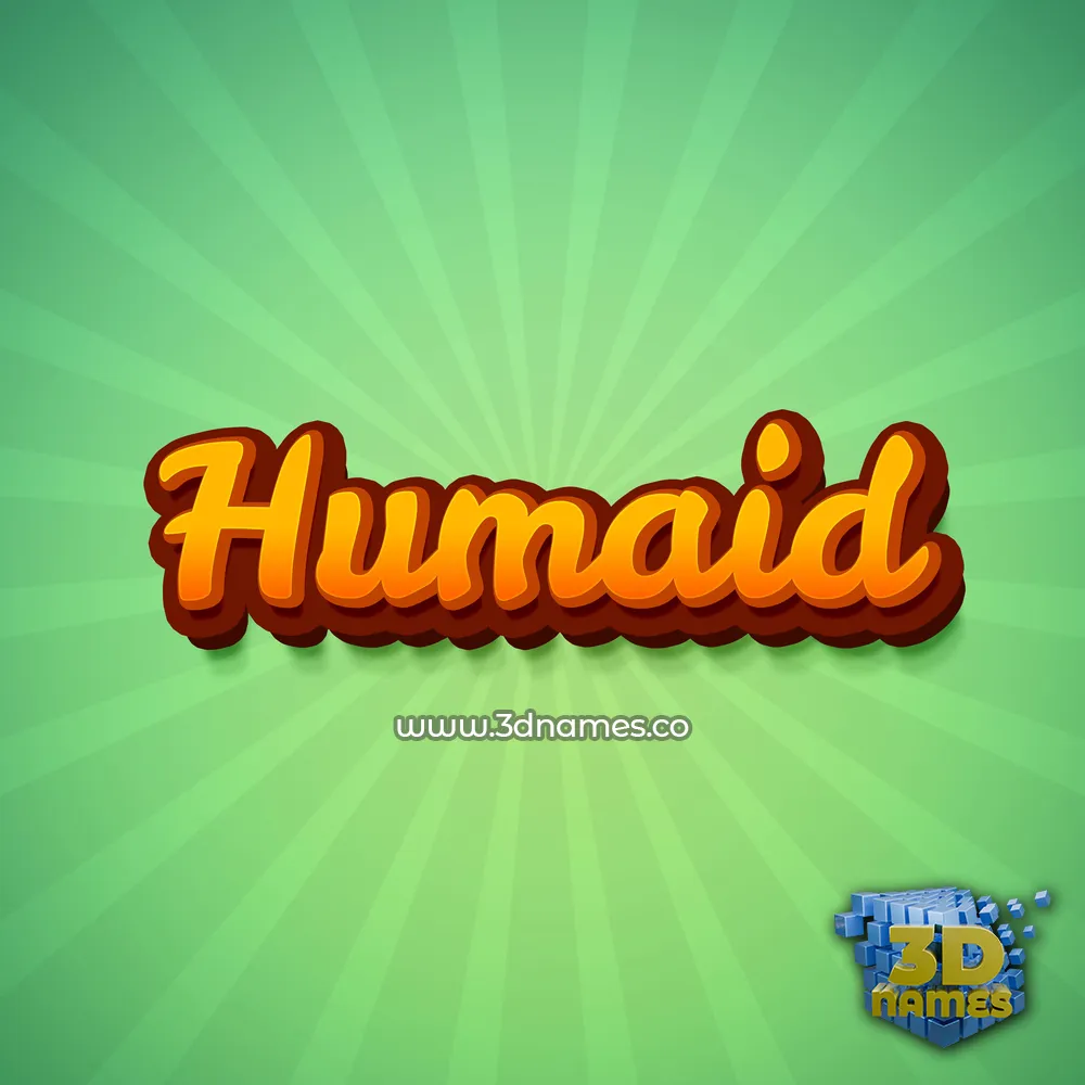 humaid in Green Rays style - 3D name wallpaper