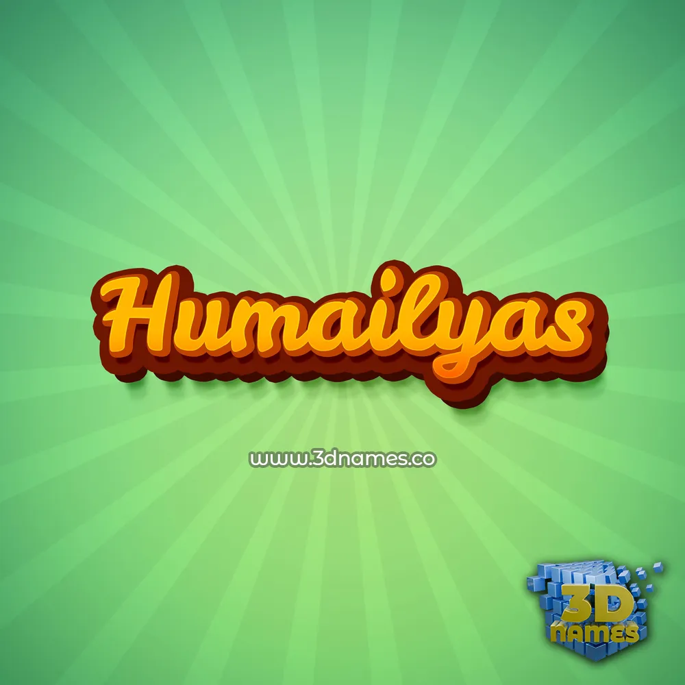 humailyas in Green Rays style - 3D name wallpaper
