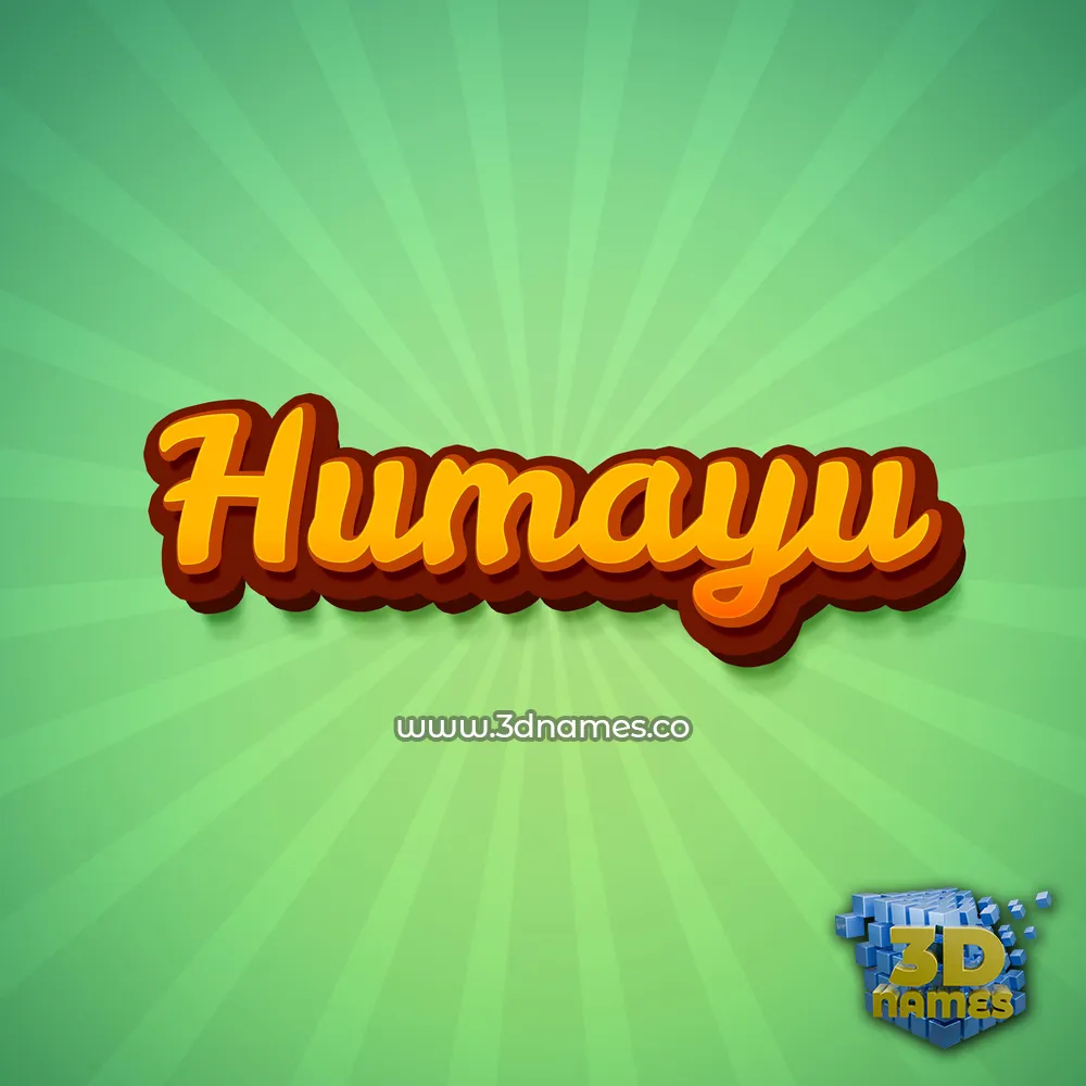 humayu in Green Rays style - 3D name wallpaper